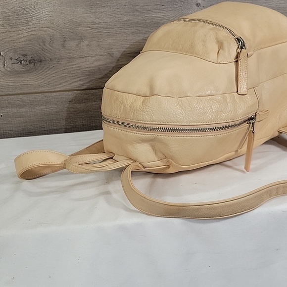 BAGGU Beige Leather Backpack Shoulder Bag Tote Handbag Purse main image 5